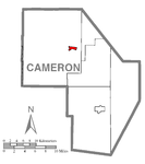 Map of Emporium, Cameron County, Pennsylvania Highlighted